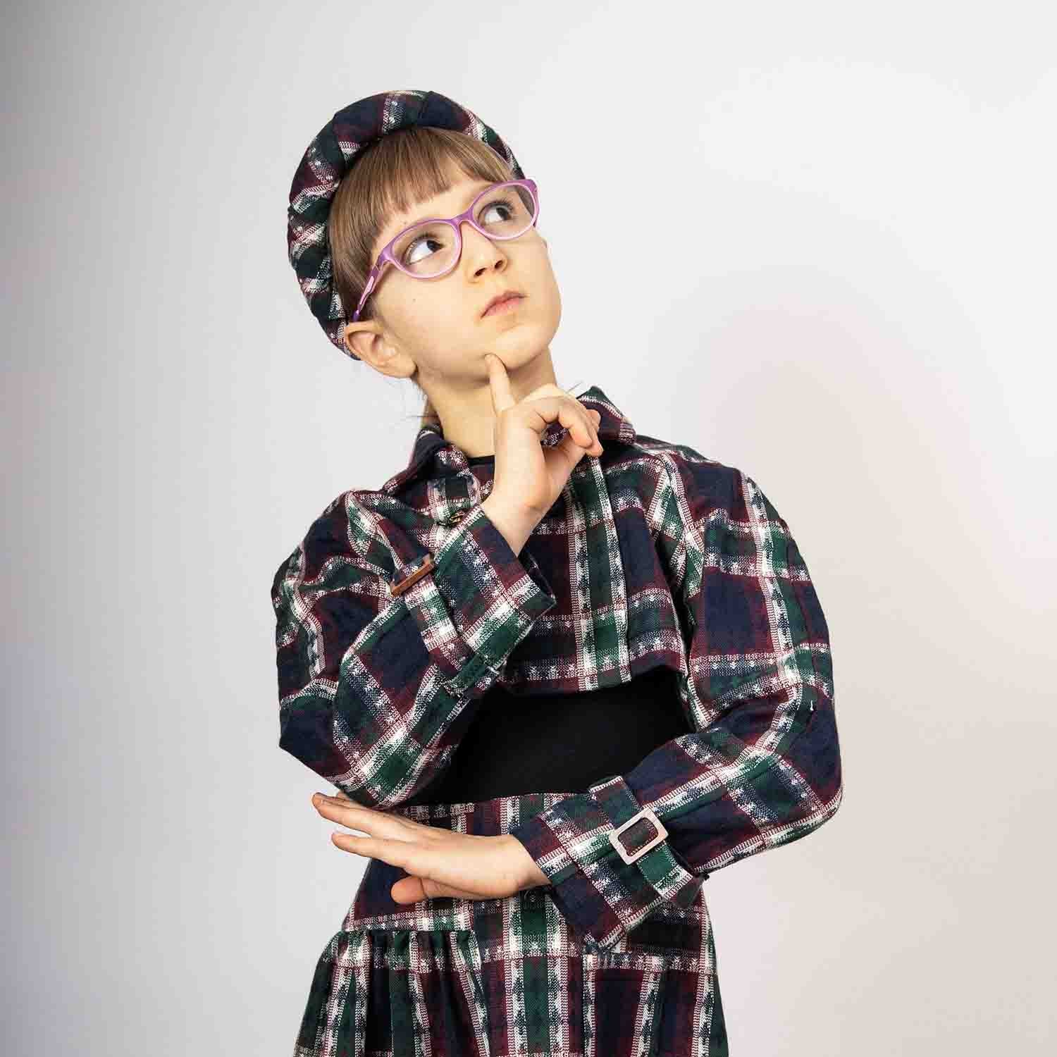 Infantium Victoria Bolero Jacke Tartan Rot-Grün 104 Baumwolle