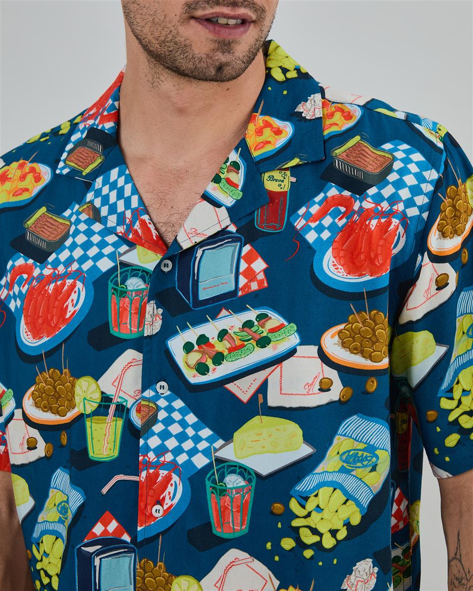 marlowe nature Chiringuito Aloha Shirt Blue Hemd blue Ecovero