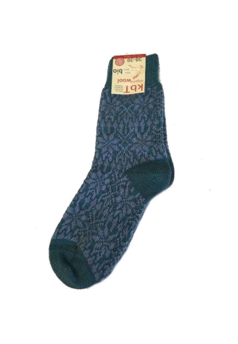 Marlowe Nature Norweger Sternemuster Wollsocken blau/grau