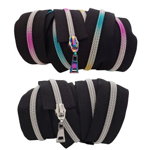 Kam Snaps Bag Hardware Endlosreißverschluss Schwarz 2 Yards