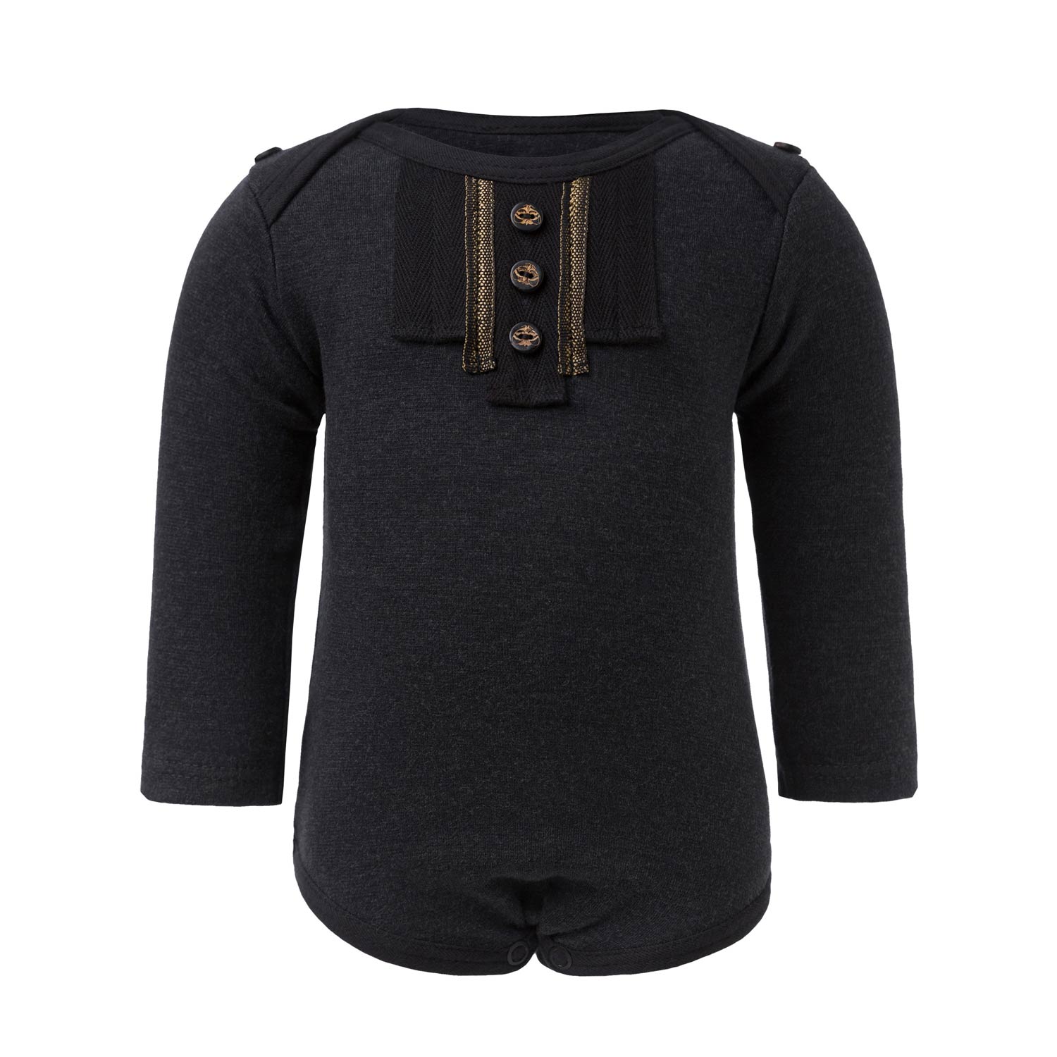 Infantium Victoria Body Schwarz Baumwolle Goldbesatz