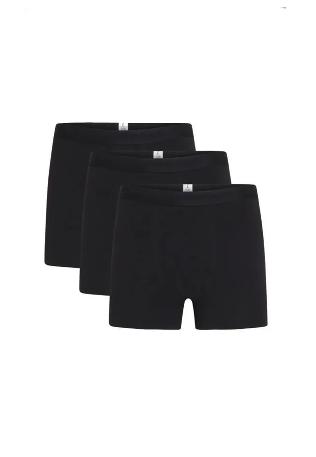marlowe nature 3 Pack Boxer Briefs Unterhosen black jet Bio-Baumwolle