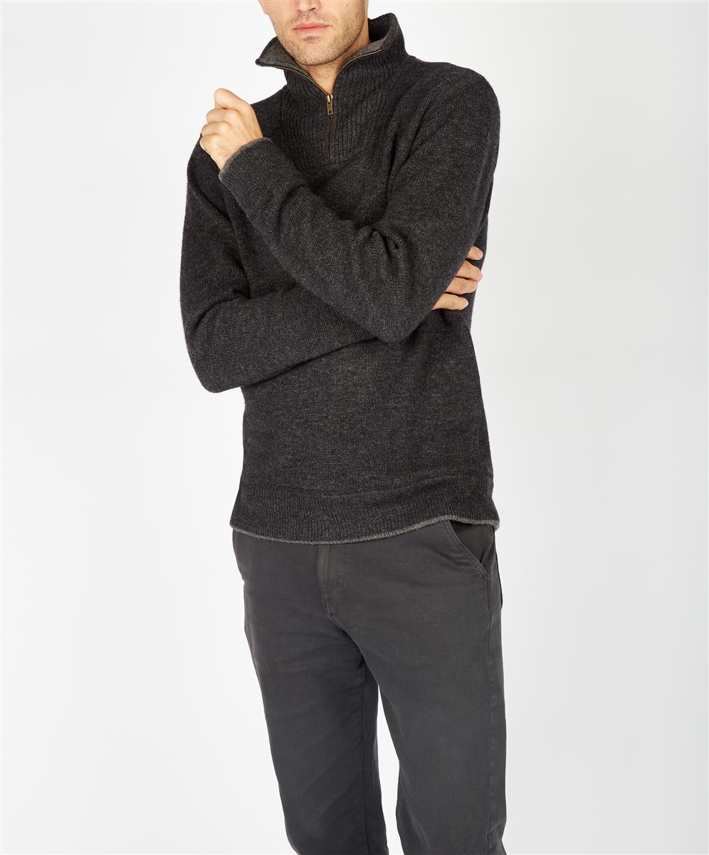marlowe nature Half Zip Sweater Troyer Wolle duck green