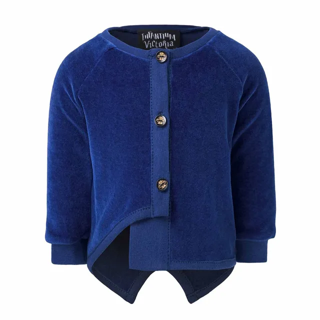 Infantium Victoria Blue Velvet Babyjacke blau Samt Baby