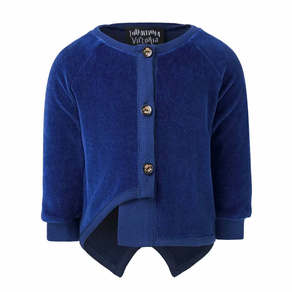Infantium Victoria Blue Velvet Babyjacke blau Samt Baby