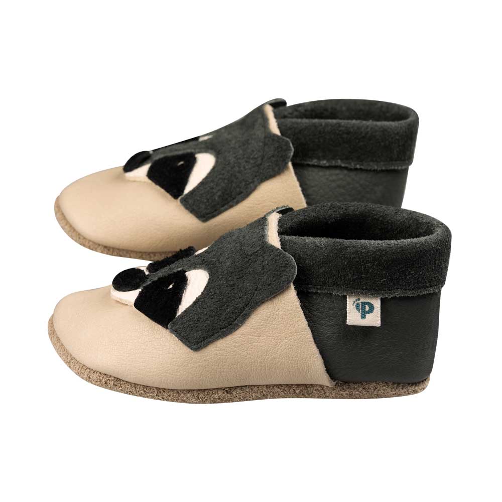 Pantolinos Waschbär Barfußschuhe walnuss/flipper Leder