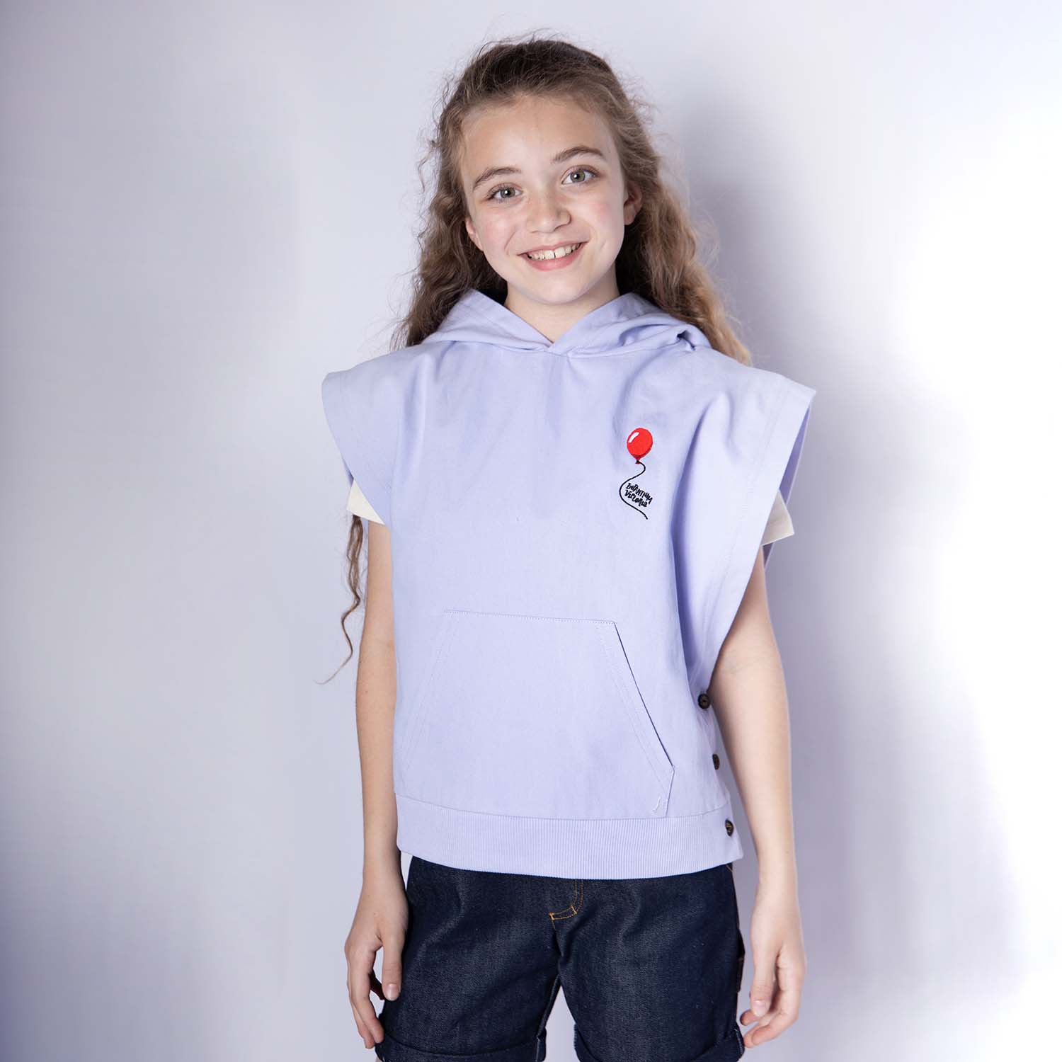 Infantium Victoria Lilac Hoodie ärmellos Kinder Top lila Baumwolle