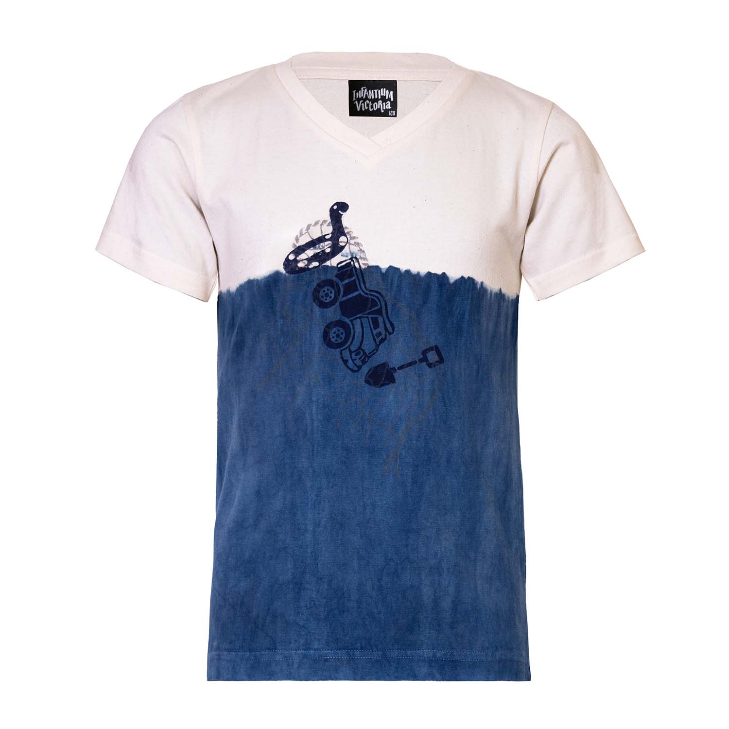 Infantium Victoria Artisanal T-Shirt Kinder Indigo Blockprint