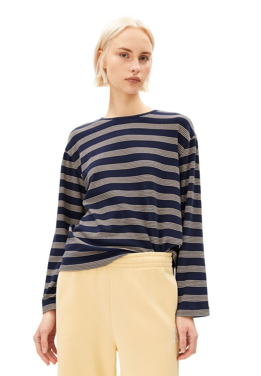 marlowe nature Marynaa Fine Stripe Longsleeve Shirt tinted navy