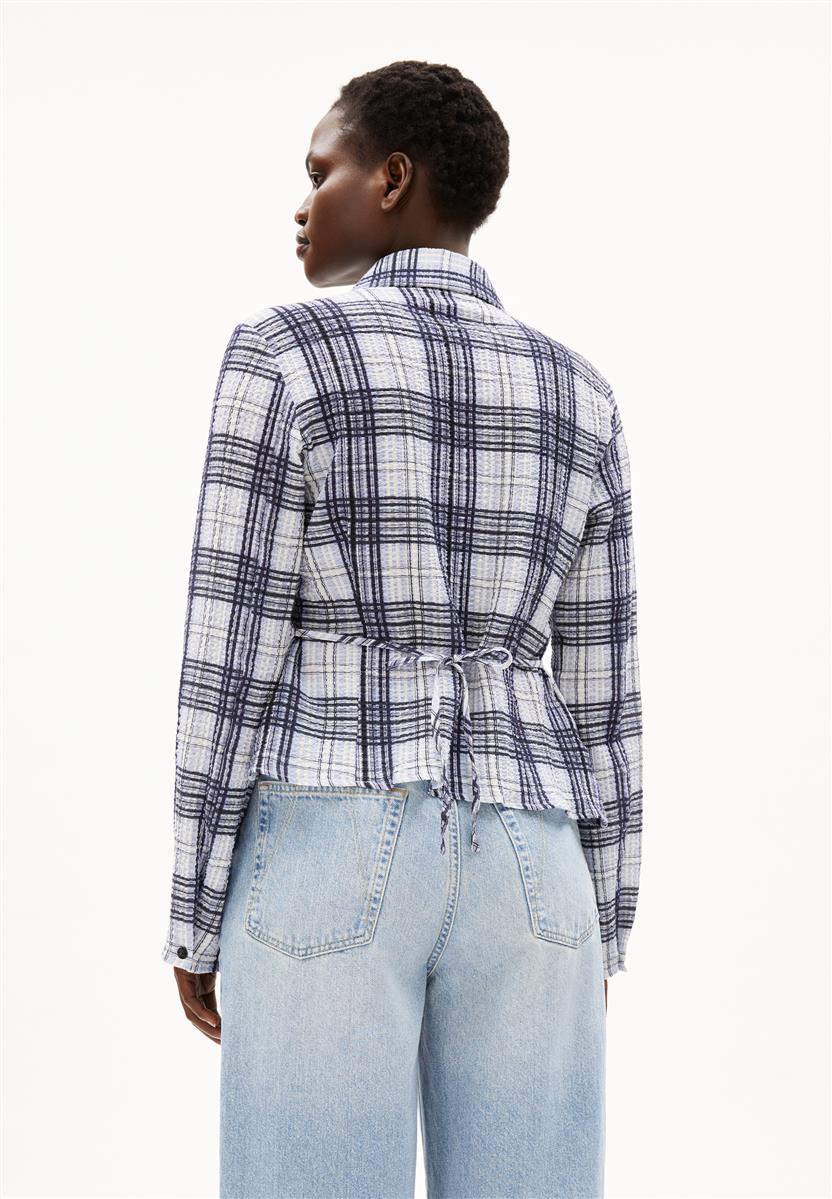 Marlowe Nature Fjaania Check Bluse morning sky Bio-Baumwolle