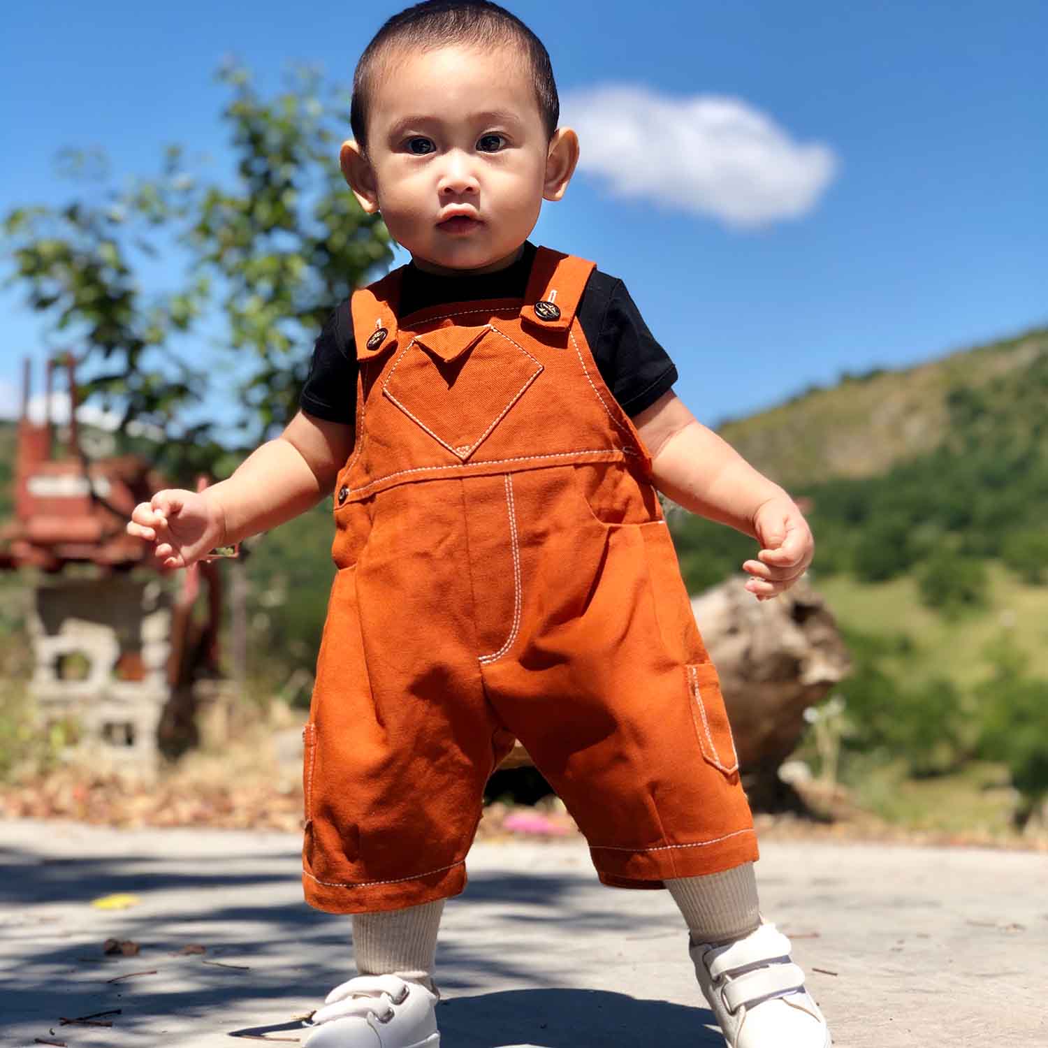 Infantium Victoria Terracotta Playsuit Overall terracotta Baumwolle