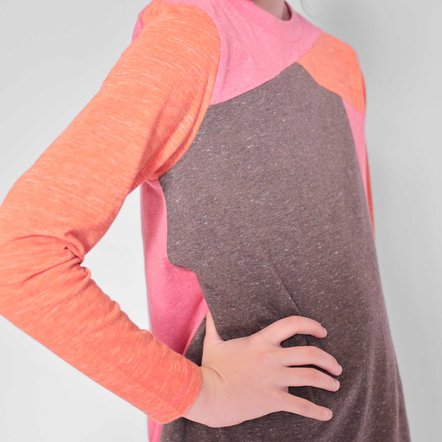 Infantium Victoria Colorblock Kleid Pink Orange Bio-Jersey