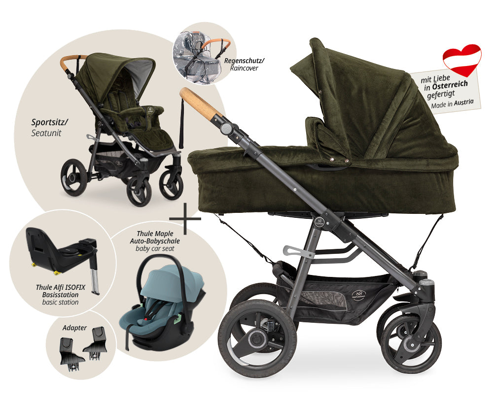 Naturkind Lux Evo 4in1 Kinderwagen Max Thule Maple