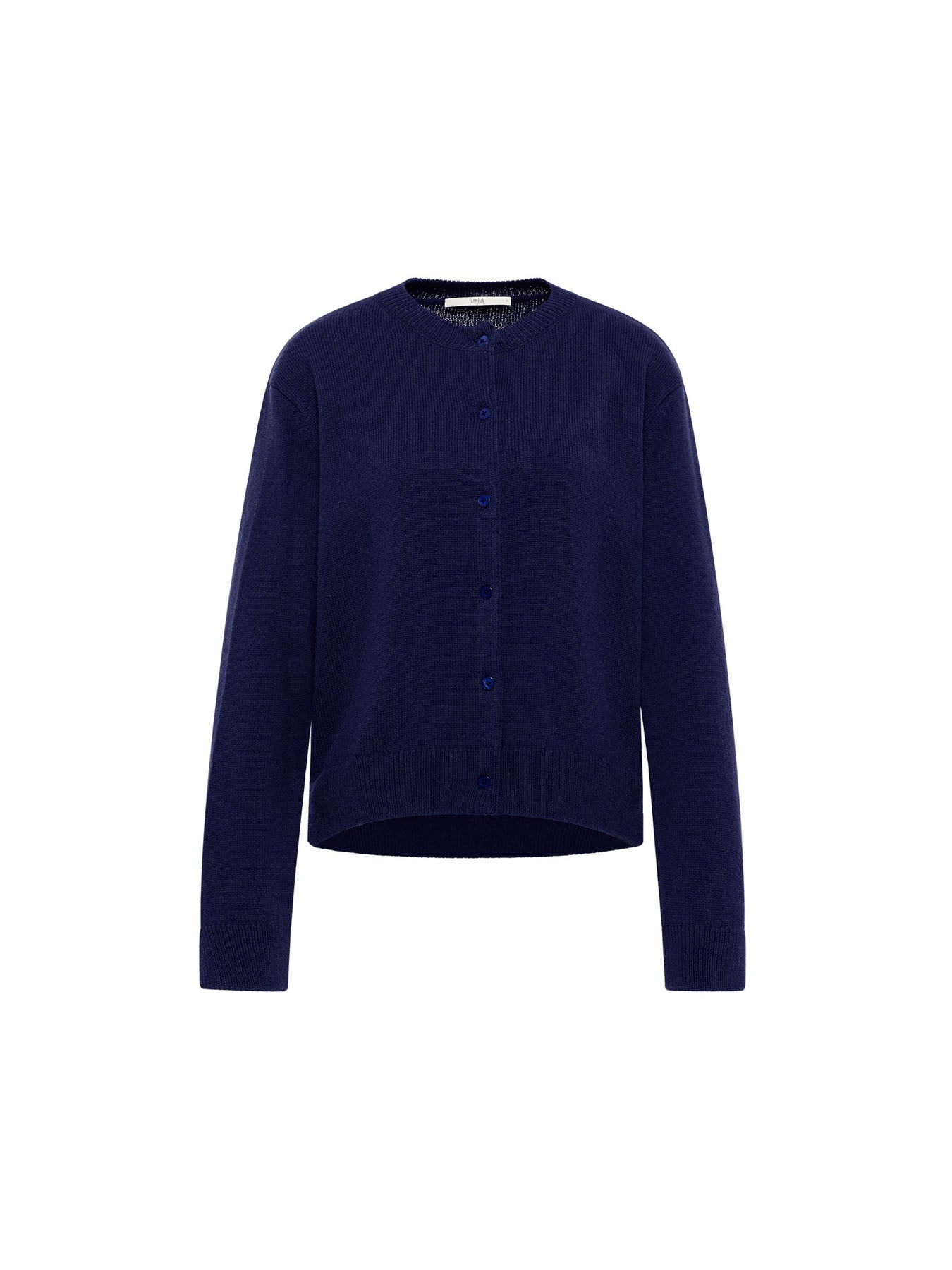 Lanius Boxy Strickjacke light blue melange Bio-Wolle
