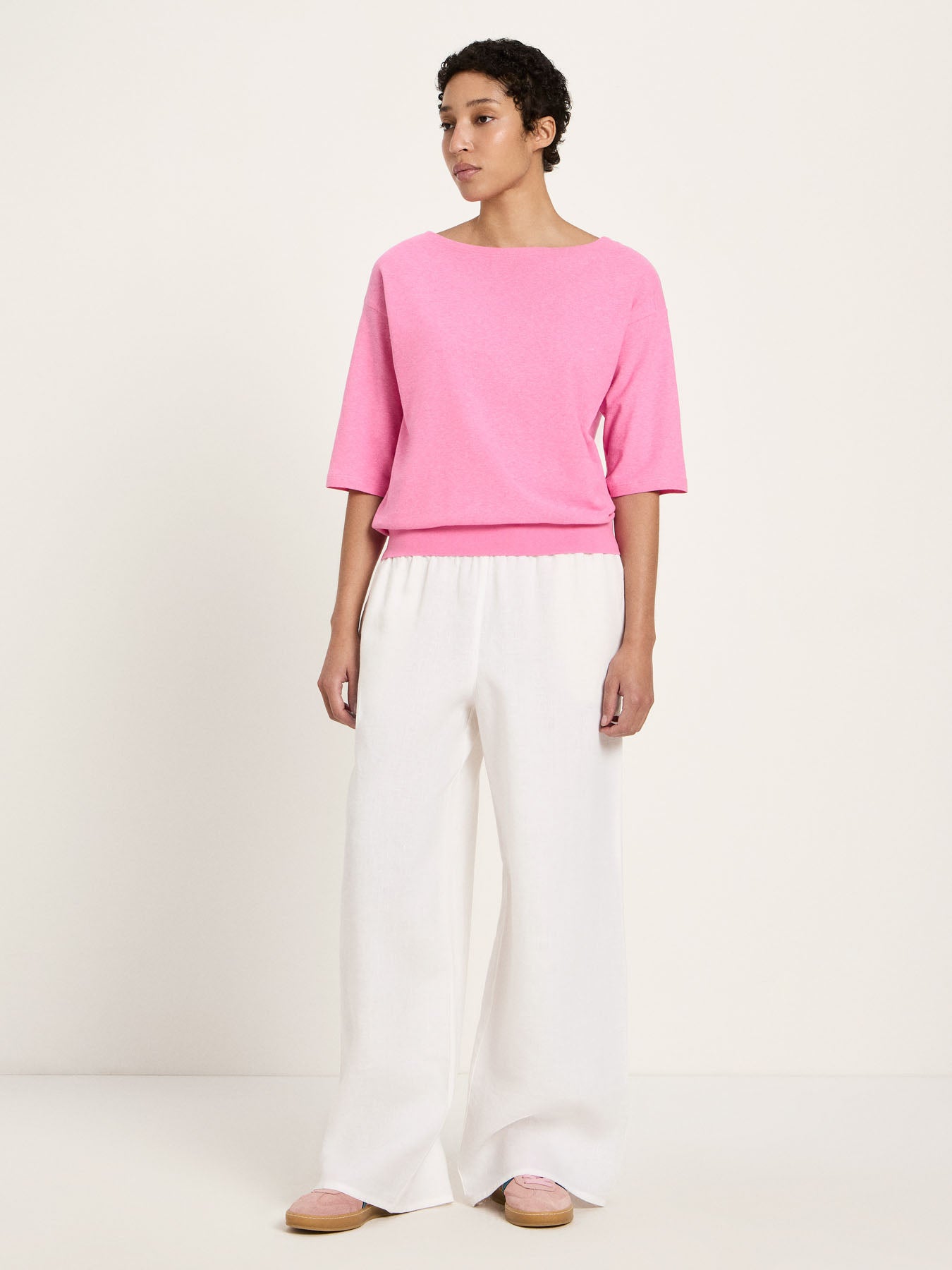 Lanius Shirt Hanfshirt bright orchid 38 Bio-Baumwolle