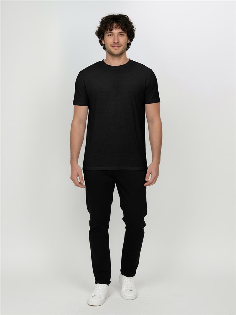 Marlowe Nature Basic Loom Shirt black Merinowolle