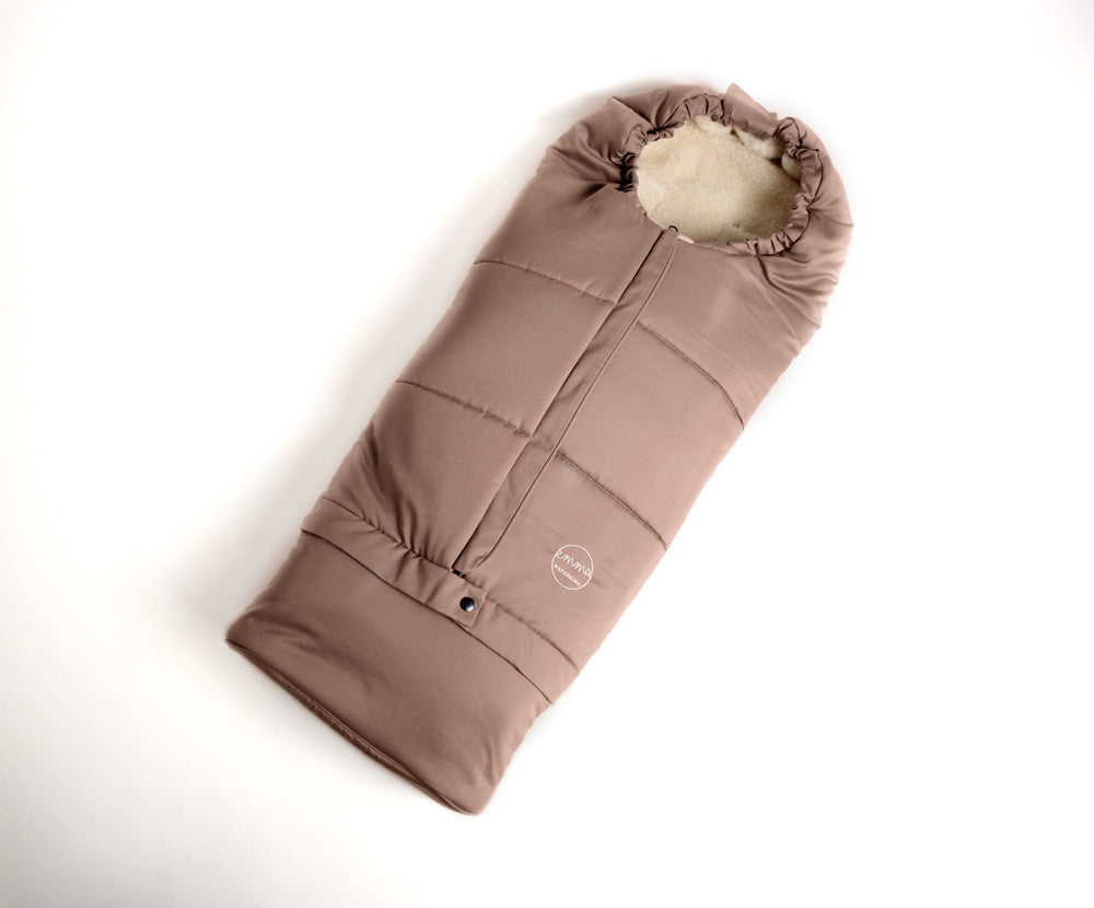 Naturkind Emma Wollfußsack Jade Set mit Wollmuff Merinowolle