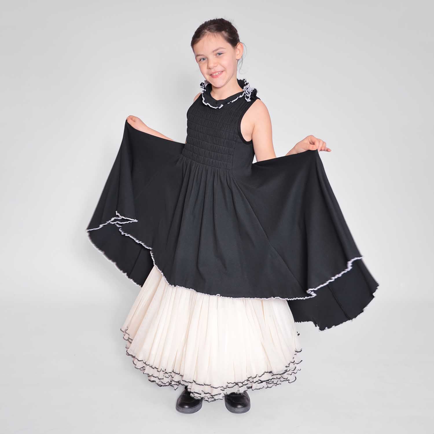 Infantium Victoria Raven Kleid Schwarz Baumwolle lang