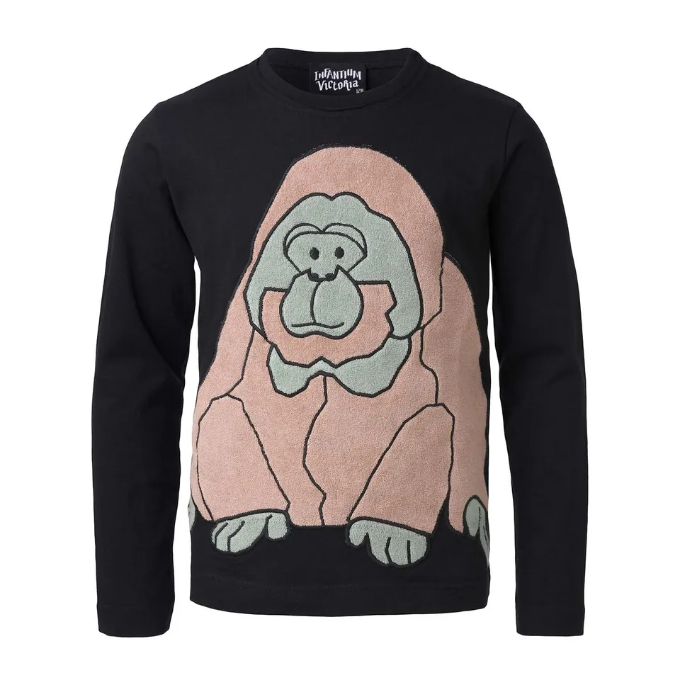 Infantium Victoria Longsleeve Top Schwarz Affe 92 Bio