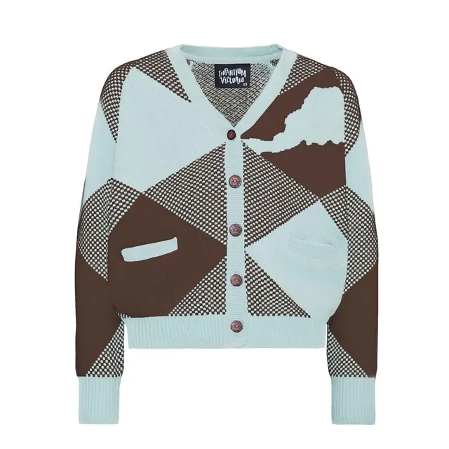 Infantium Victoria Kids Cardigan Choco Mint Strickjacke Gr.128 Bio