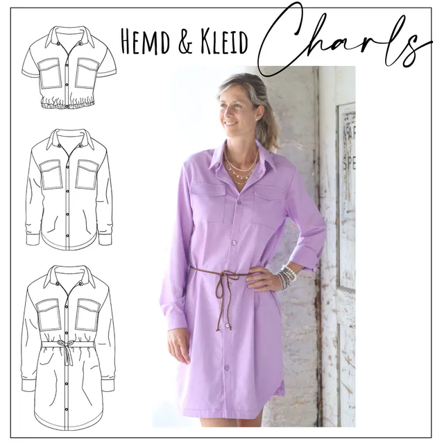 Moeve Design Hemd Kleid Charls 32-52 Schnittmuster Oversize