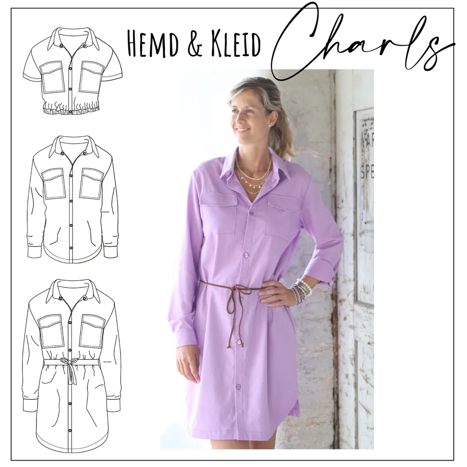 Moeve Design Hemd Kleid Charls 32-52 Schnittmuster Oversize