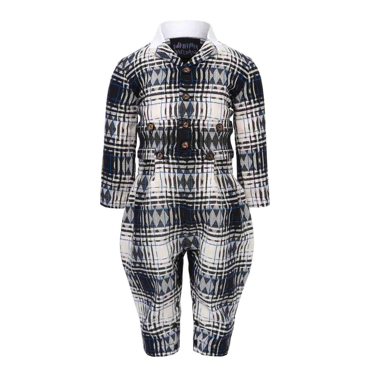 Infantium Victoria Tartan Baby Strampler Karo Gr. 80 Baumwolle