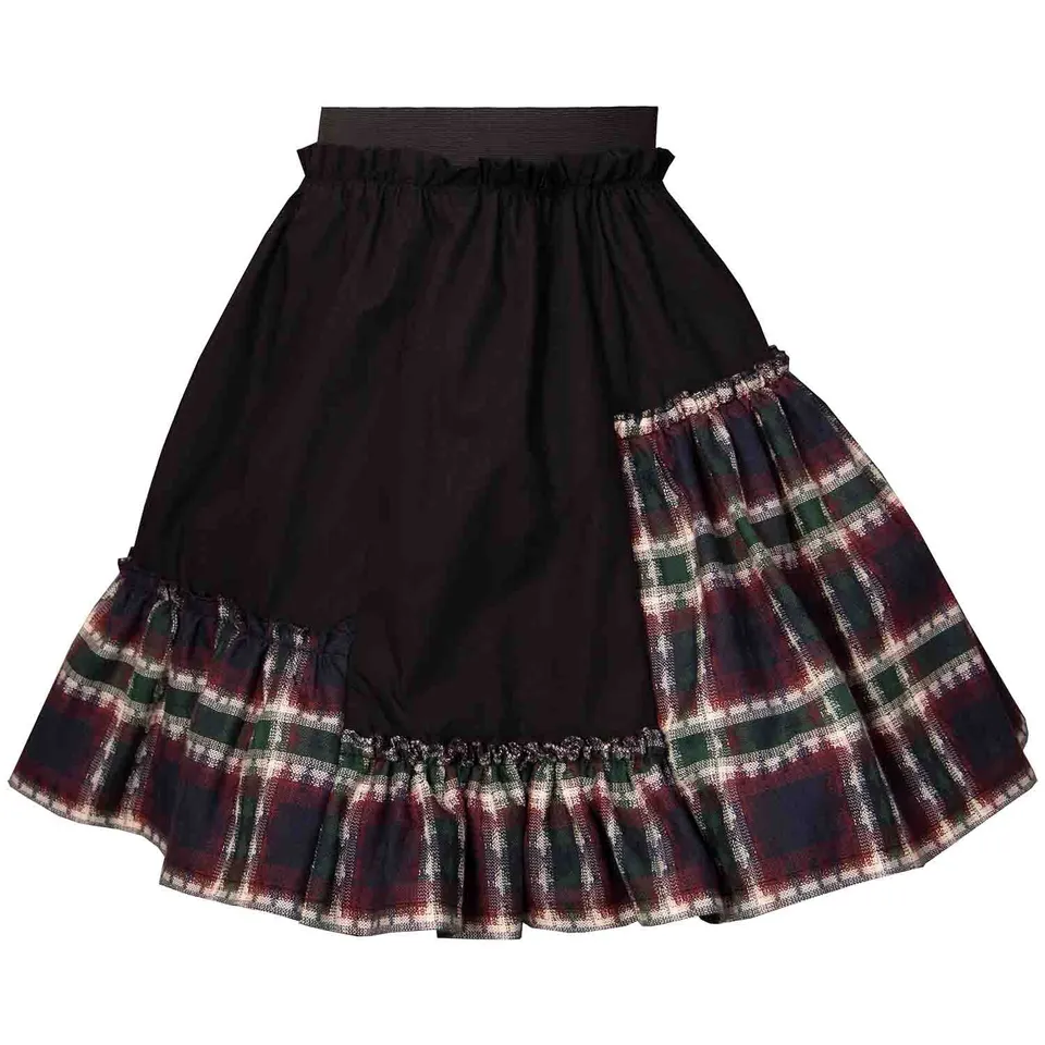 Infantium Victoria Mädchen Rock Schwarz Tartan Rot Grün 128