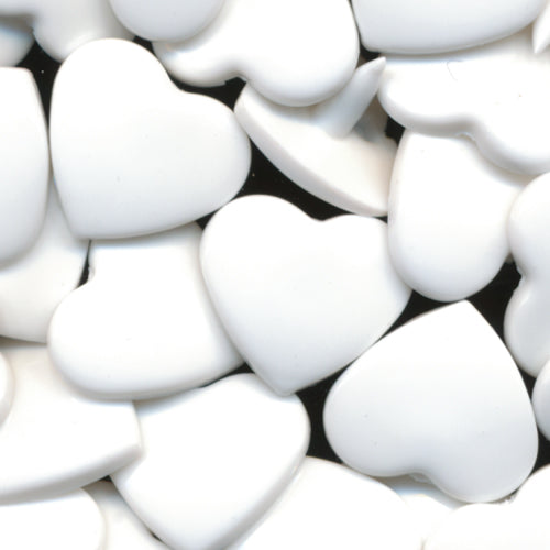 Kam Snaps Hearts B03 White Druckknöpfe 50 Sets Herz