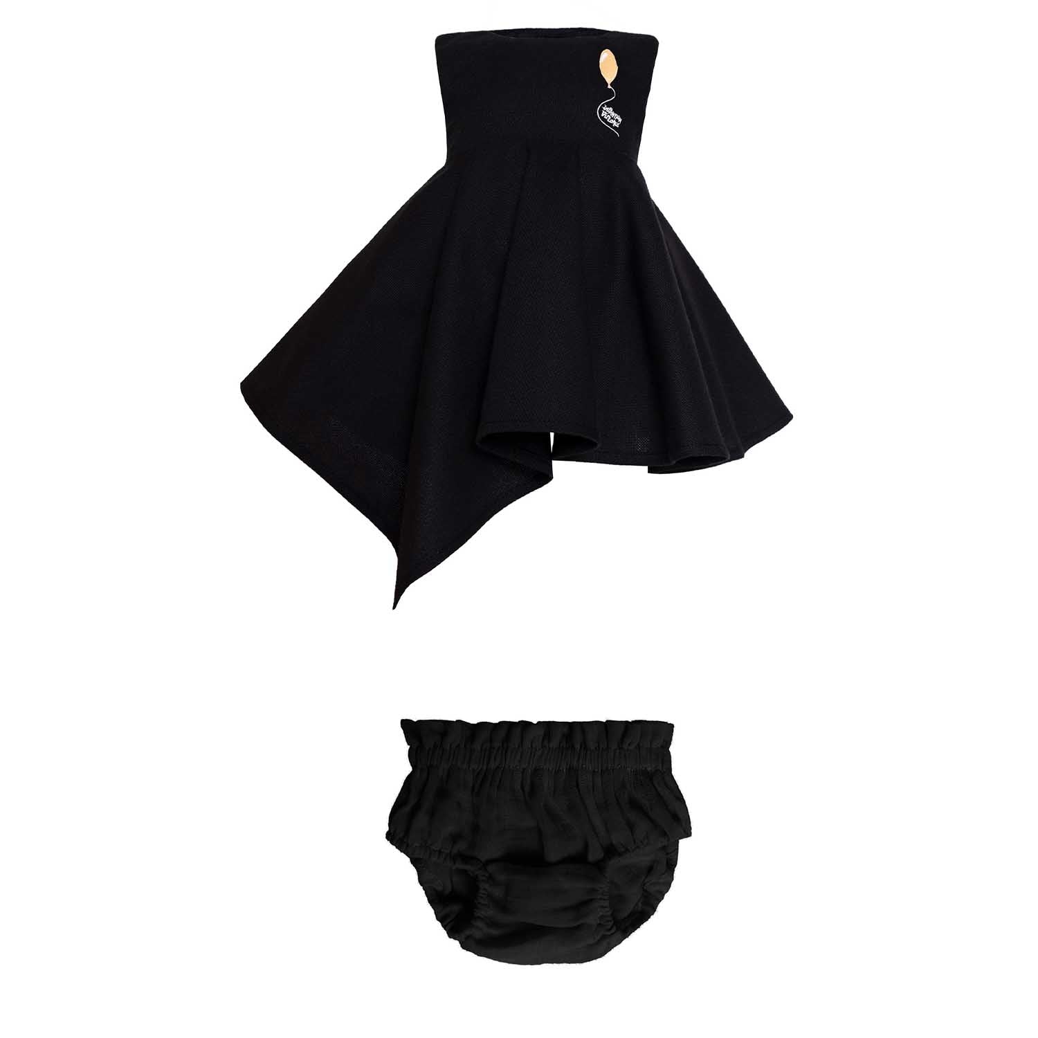 Infantium Victoria Dresses Baby Kleid Schwarz Bloomers Baumwolle