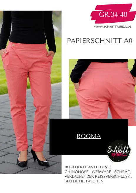 Schnittrebell Rooma Chinohose Schnittmuster Gr. 34-48