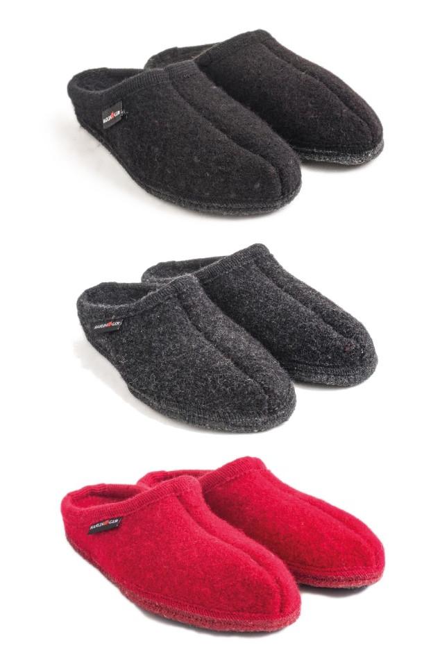 Haflinger Alaska 611001 Wollwalk Hausschuhe graphit Filz