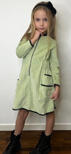 Infantium Victoria Green Velvet Dress Kinderkleid Grün 128