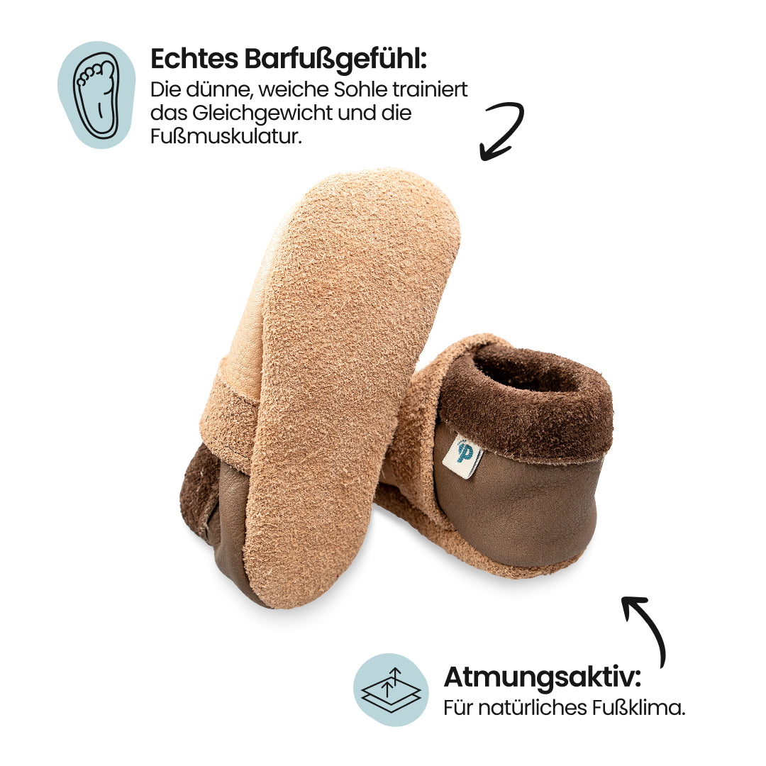 Pantolinos Pony Barfußschuhe sahara/hippo für Mädchen