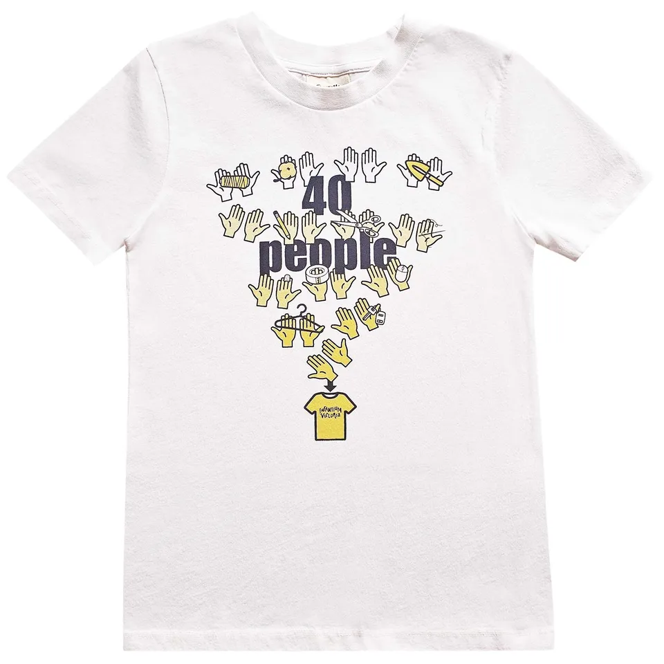 Infantium Victoria Infographics T-Shirt Kinder Weiß Bio-Baumwolle