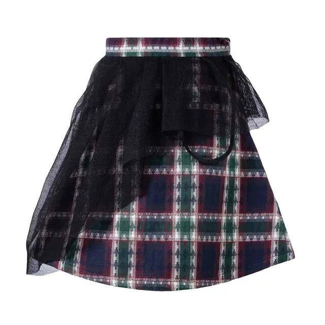 Infantium Victoria Tartan Kinderrock bordeaux Karo Mesh