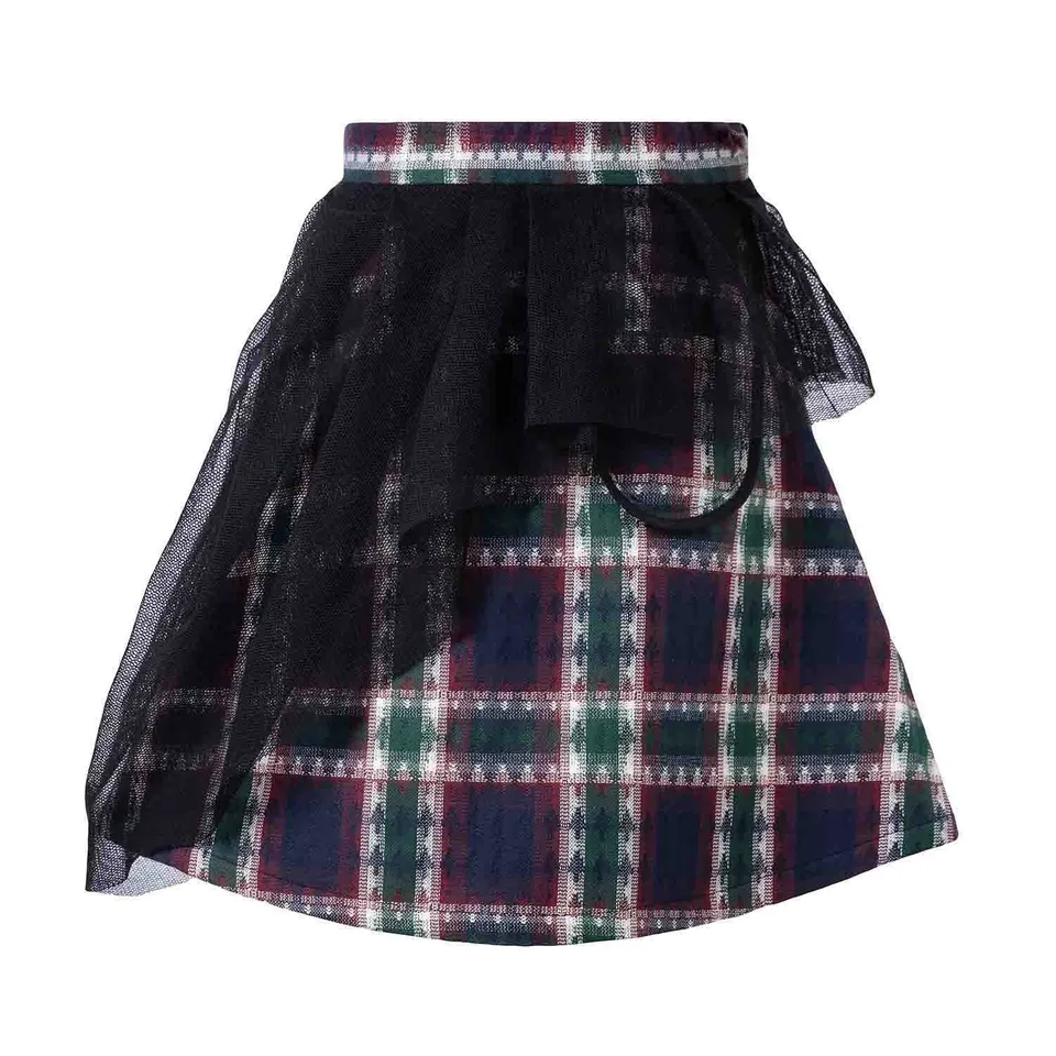 Infantium Victoria Tartan Kinderrock bordeaux Karo Mesh