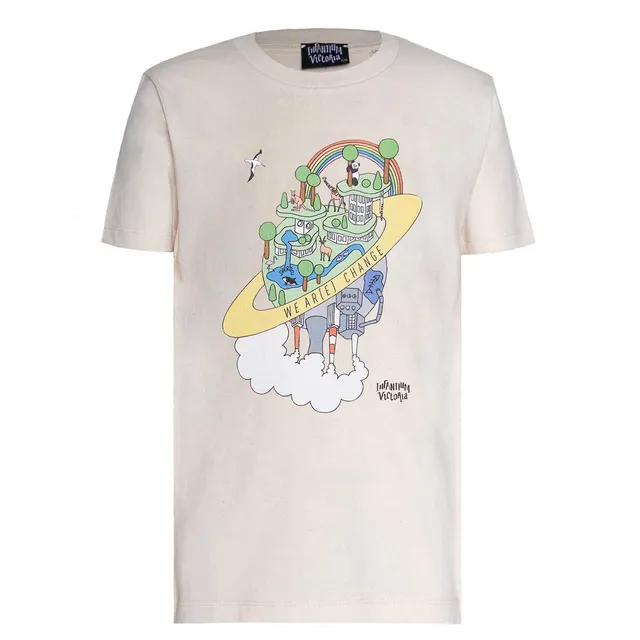 Infantium Victoria Earth Day Print T-Shirt beige Bio-Baumwolle