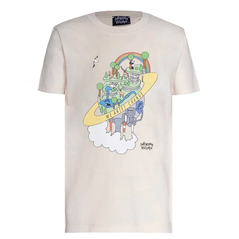 Infantium Victoria Earth Day Print T-Shirt beige Bio-Baumwolle