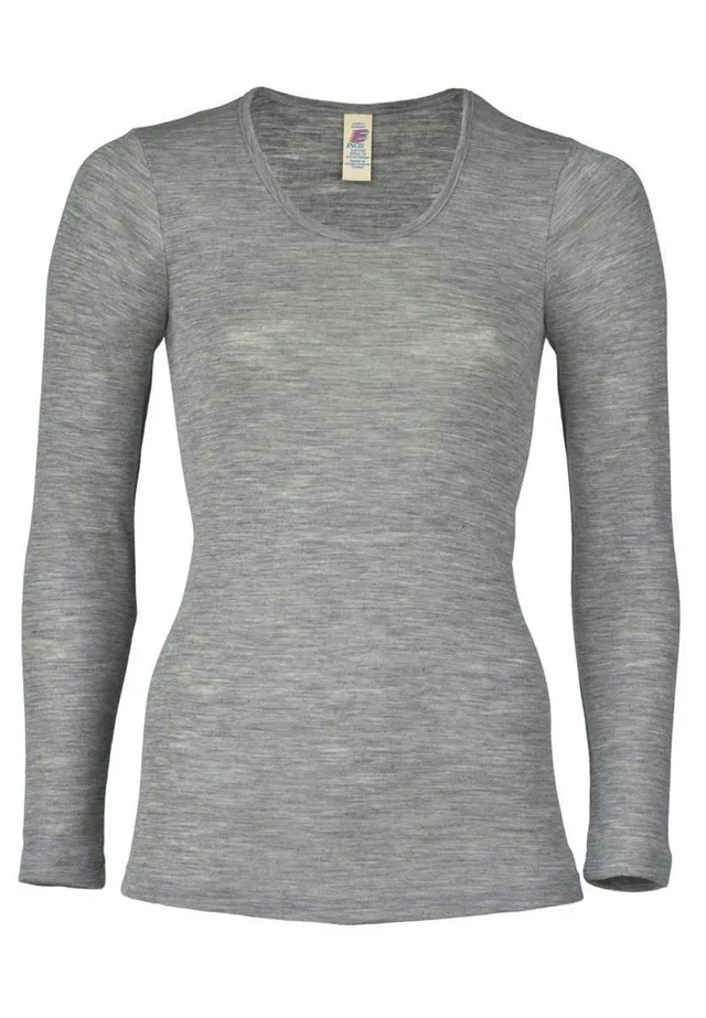 Marlowe Nature Langarm-Shirt grey melange 38/40 Wolle-Seide