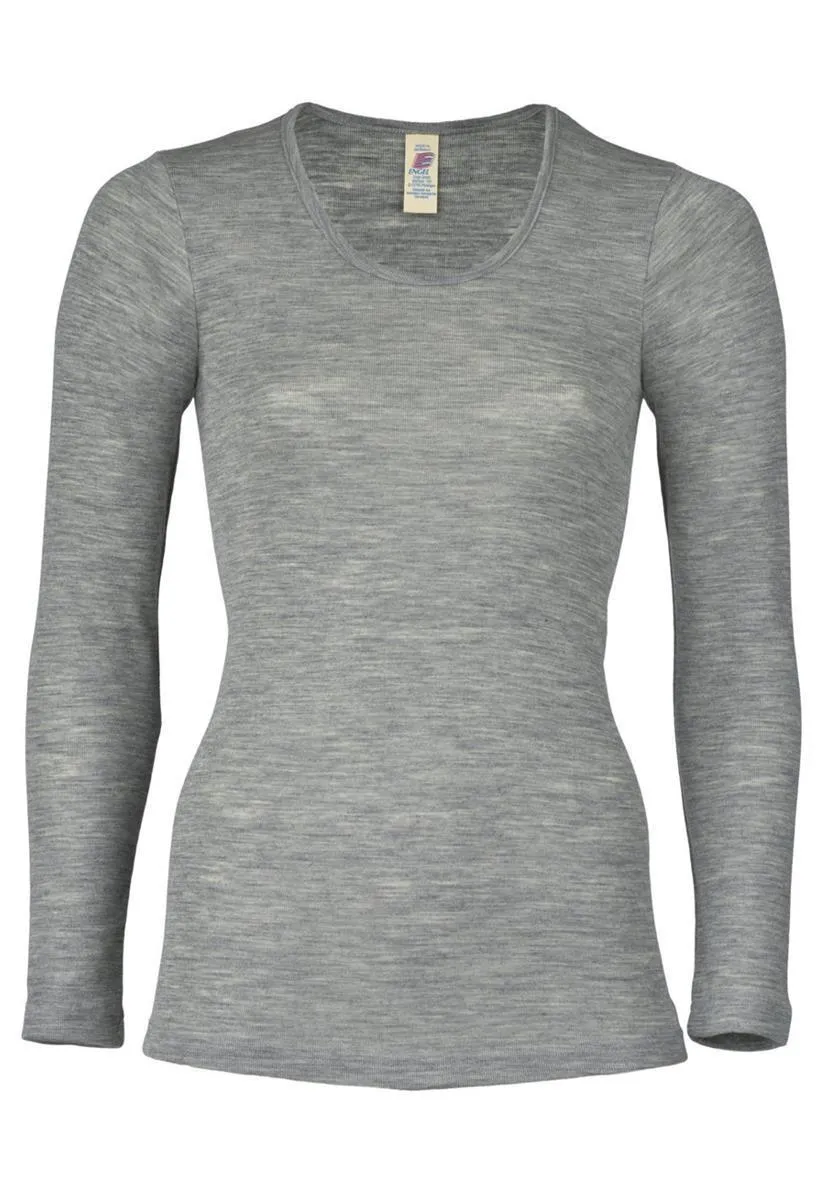 Marlowe Nature Langarm-Shirt grey melange 38/40 Wolle-Seide