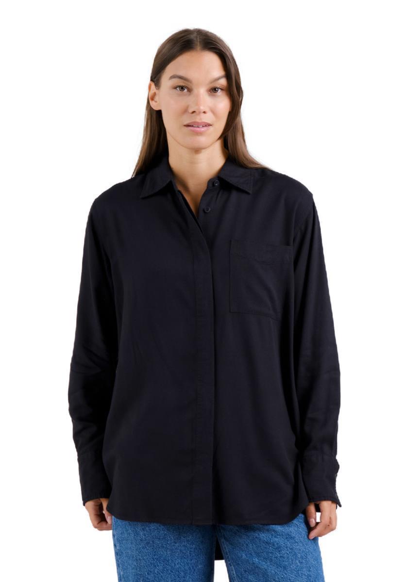 Marlowe Nature Shirt Kosta Heavy Viscose Blusenhemd black ECOVERO