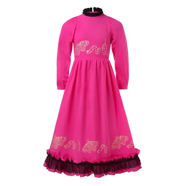 Infantium Victoria Ballkleid Pink Mädchenkleid Baumwolle Goldprint