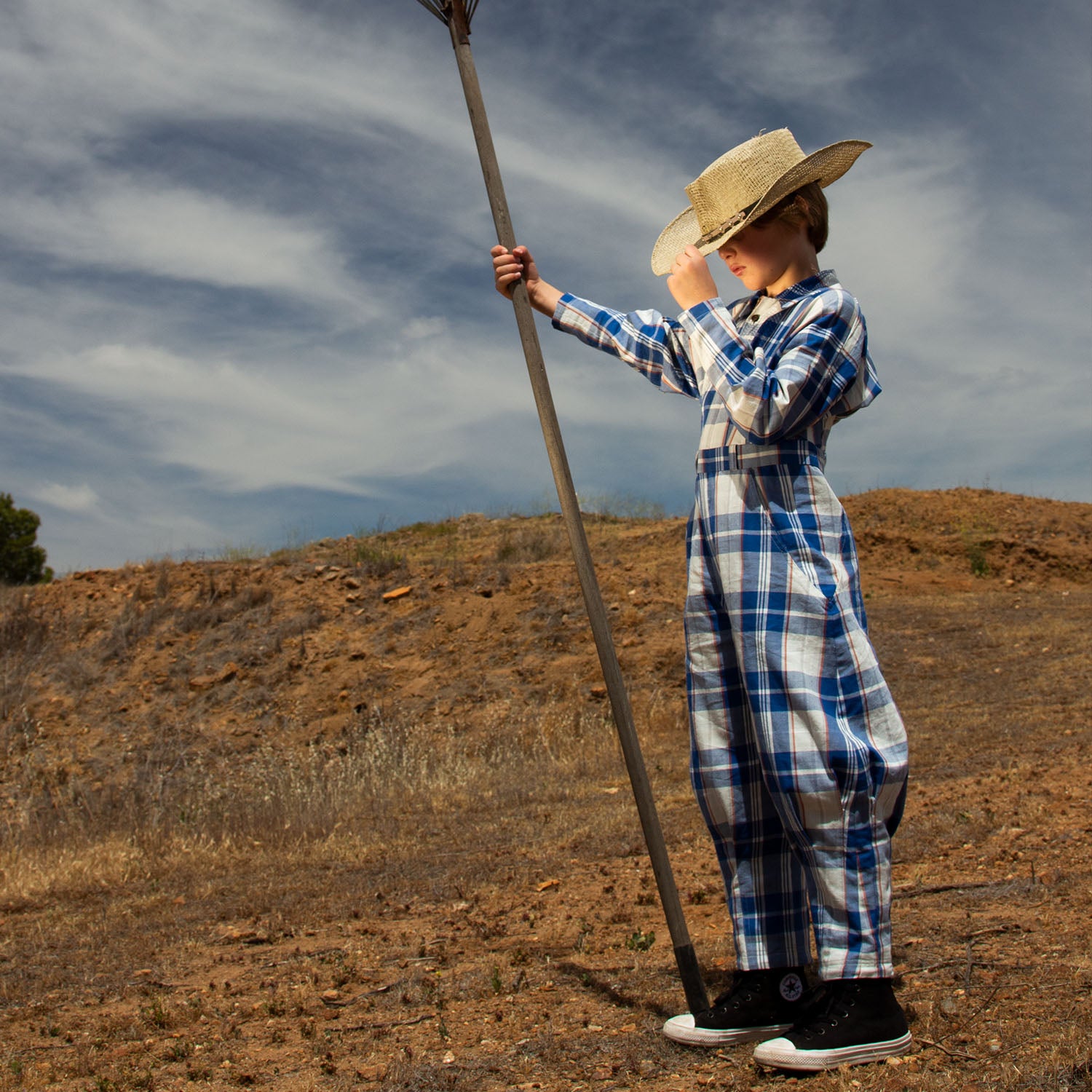 Infantium Victoria Blue Tartan Boiler Suit Overall 68