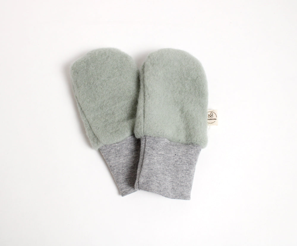 Naturkind Wollfleece Fäustlinge Grau 3/6 Monate GOTS