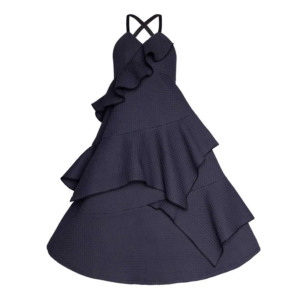 Infantium Victoria Kleid schwarz Mädchen Waffle Bio-Baumwolle Fest