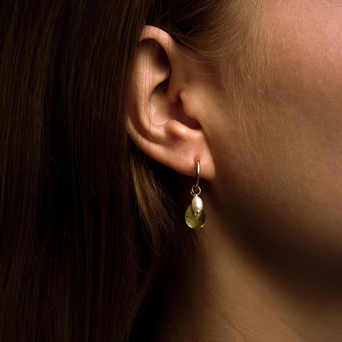 marlowe nature Earring Gold Ohrringe turquoise Bio-Glas Upcycling