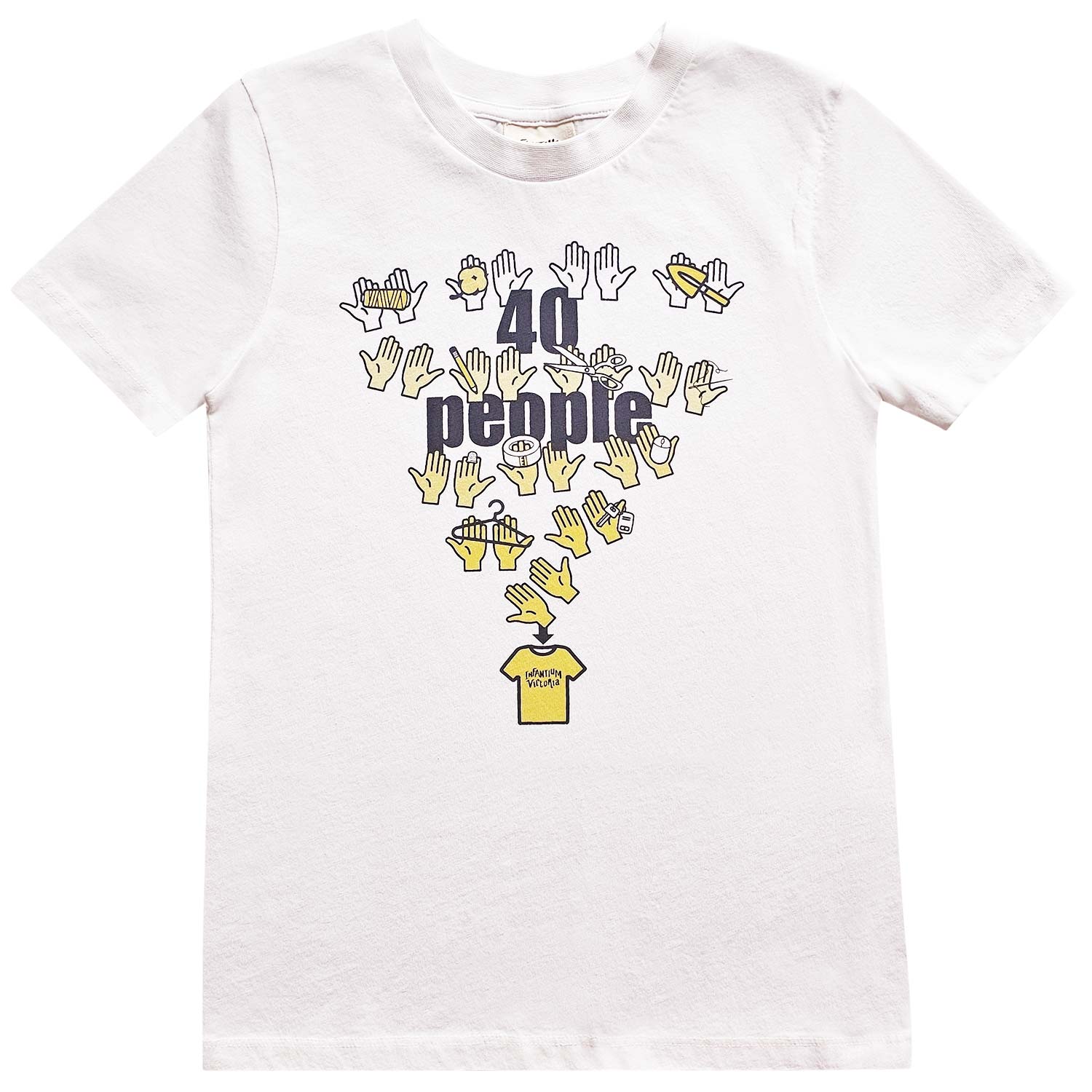 Infantium Victoria Infographics T-Shirt Kinder Weiß Bio-Baumwolle