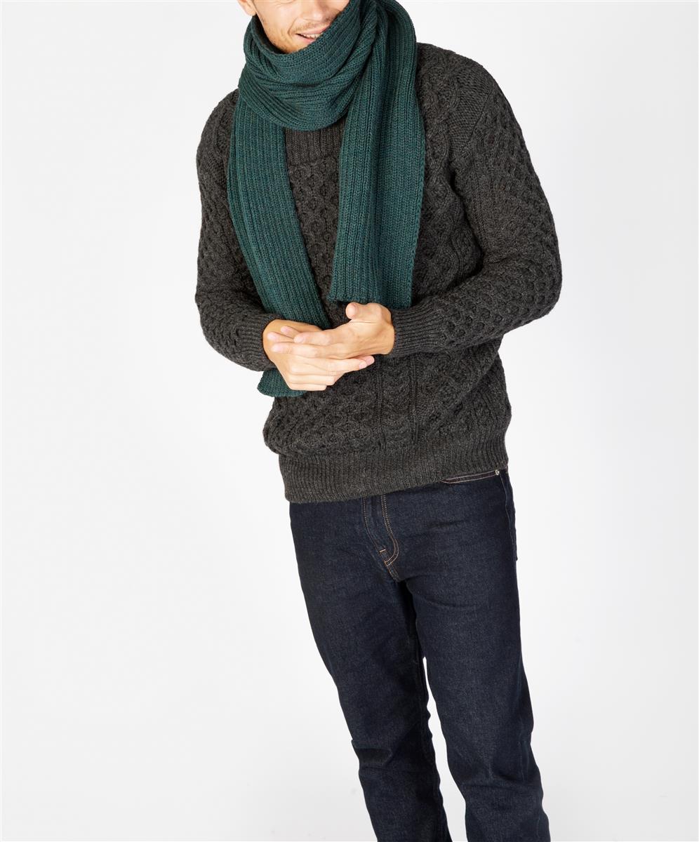 marlowe nature Ribbed Merino Scarf Schal evergree 19x184 Merino
