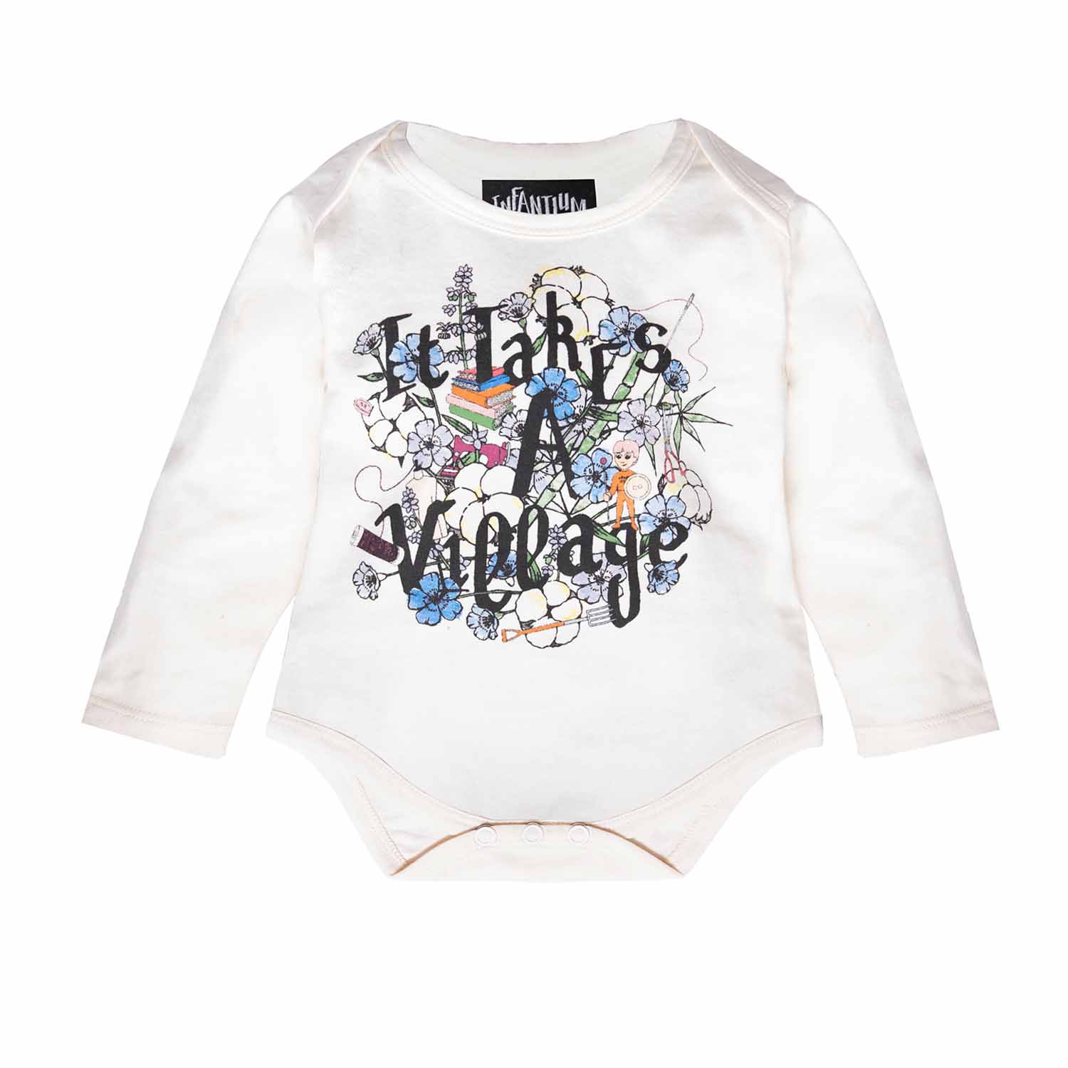 Infantium Victoria Baby Body Weiß mit Print Bio-Baumwolle